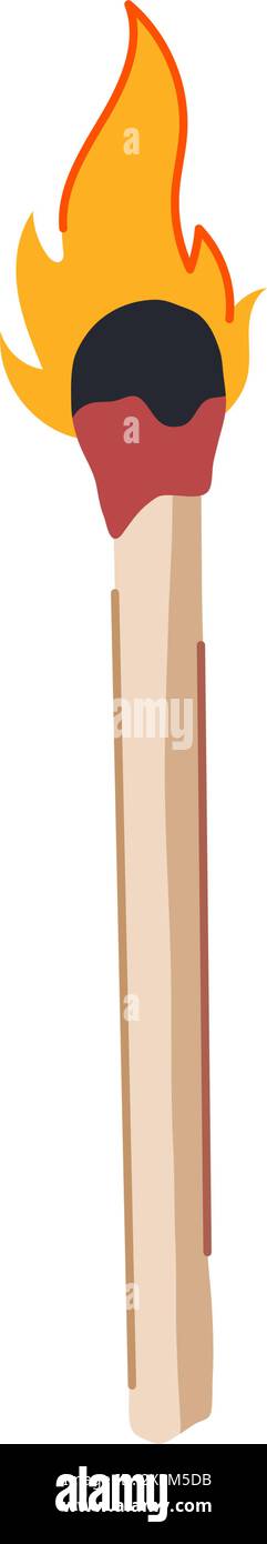 stick burning match cartoon vector illustration Stock Vector Image ...