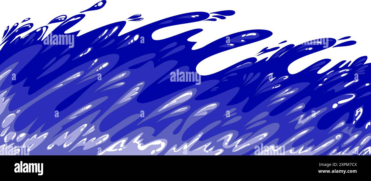 Illustration of blue ocean waves with a white background Stock Vector ...