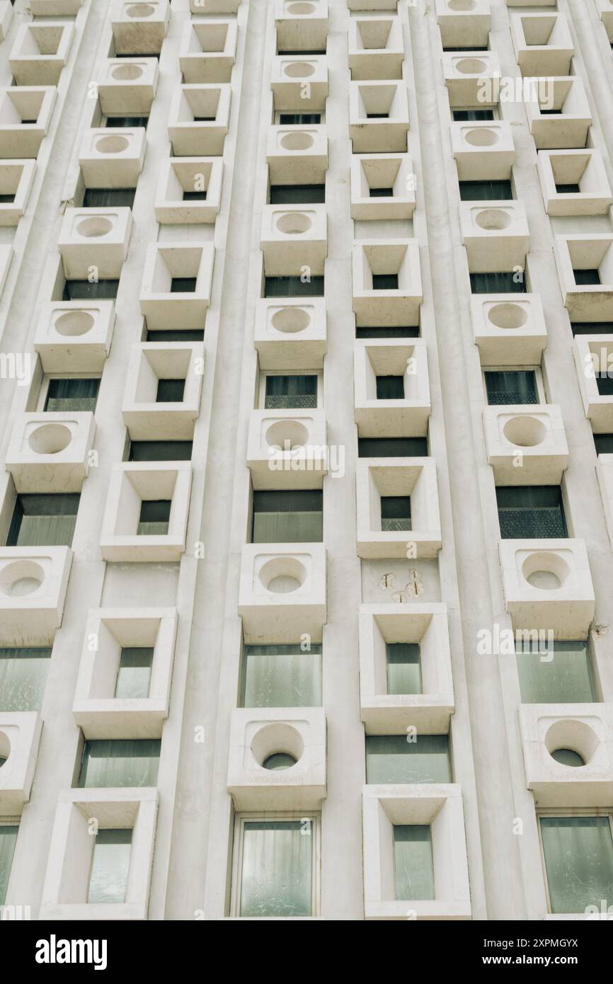 Modernist architectural detail of the palacio of justice in lisbon ...