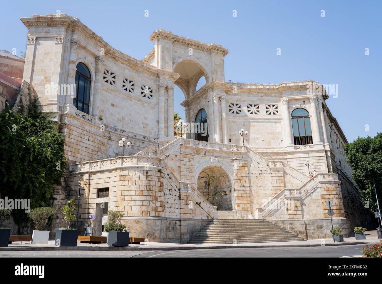 Cagliari, Italy - August 22, 2023: Triumphal arch King Umberto I ...
