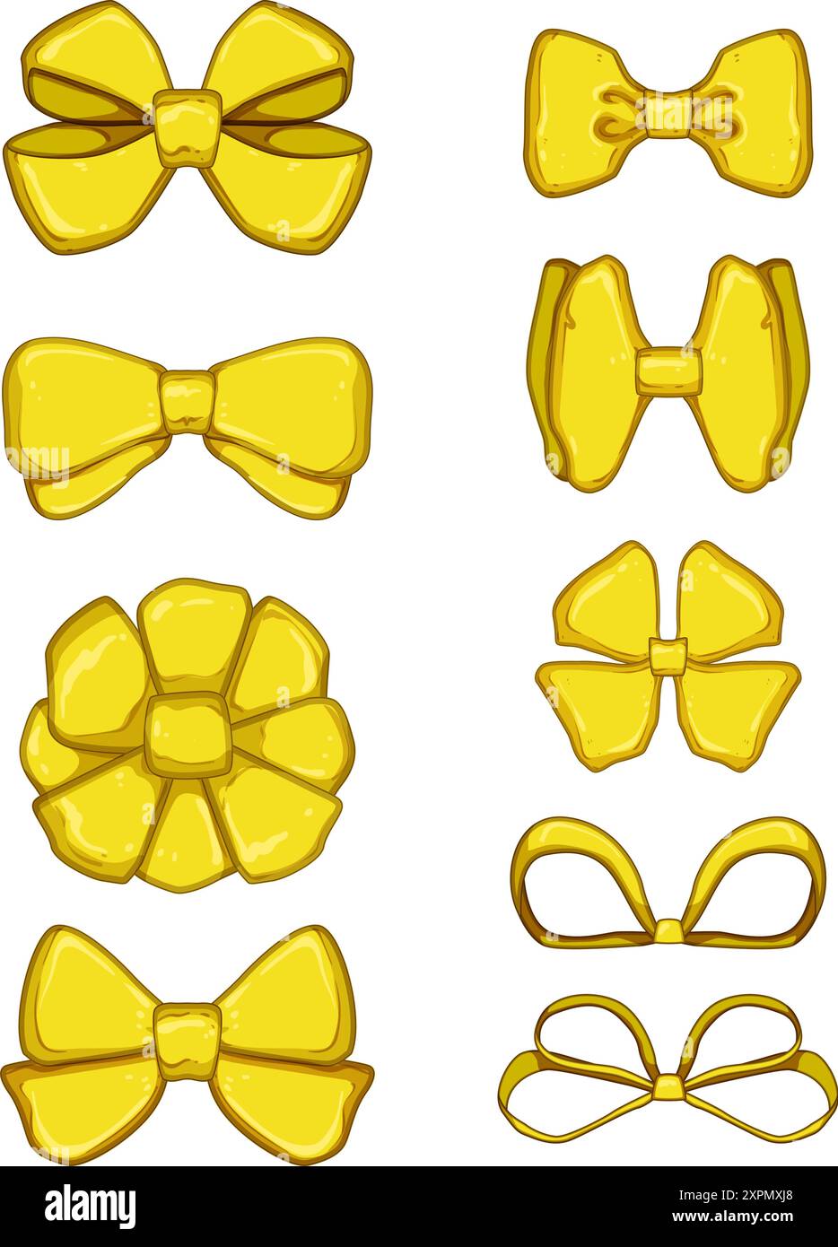 gold bow set cartoon vector illustration Stock Vector Image & Art - Alamy