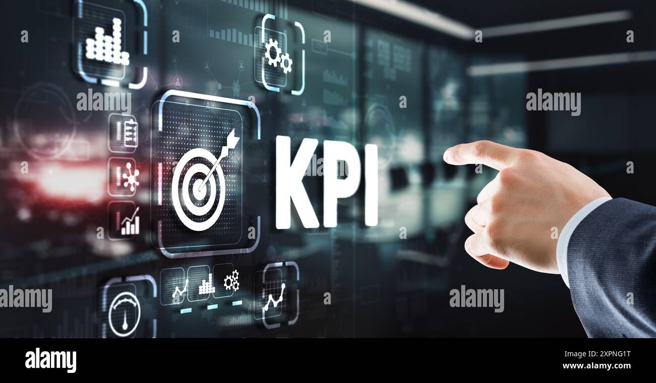 KPI Key Performance Indicator Business Internet Technology Concept on Virtual Screen Stock Photo