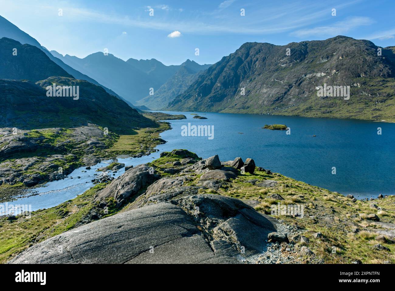 The Cuillin mountains over loch Coruisk and the Scavaig river, Isle of ...