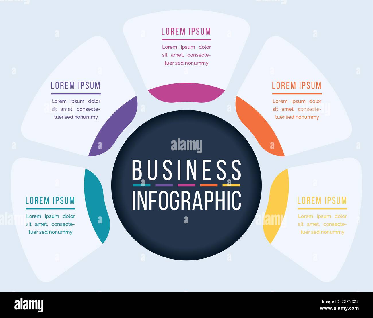 5 Options Infographic circle design 5 steps, objects, elements or ...