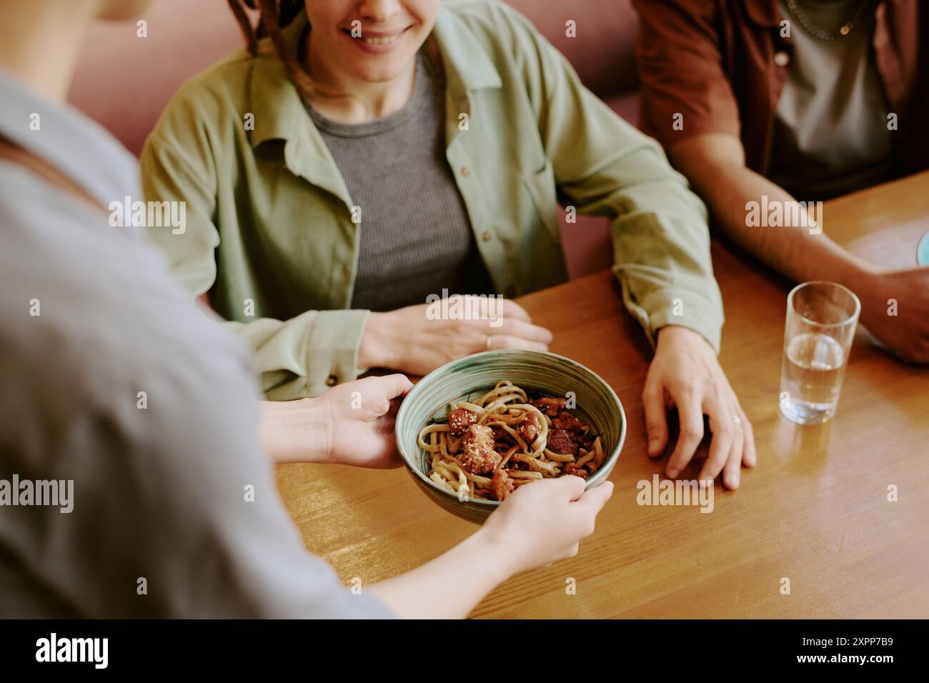 Presenting a Delicious Bowl of Asian Noodles Stock Photo