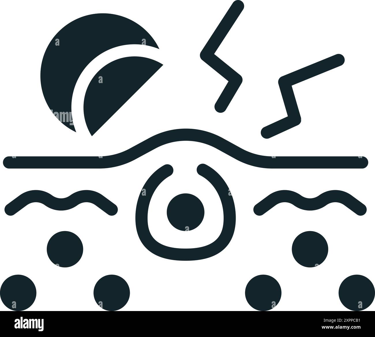 Sun is damaging skin cells with ultraviolet radiation icon Stock Vector ...