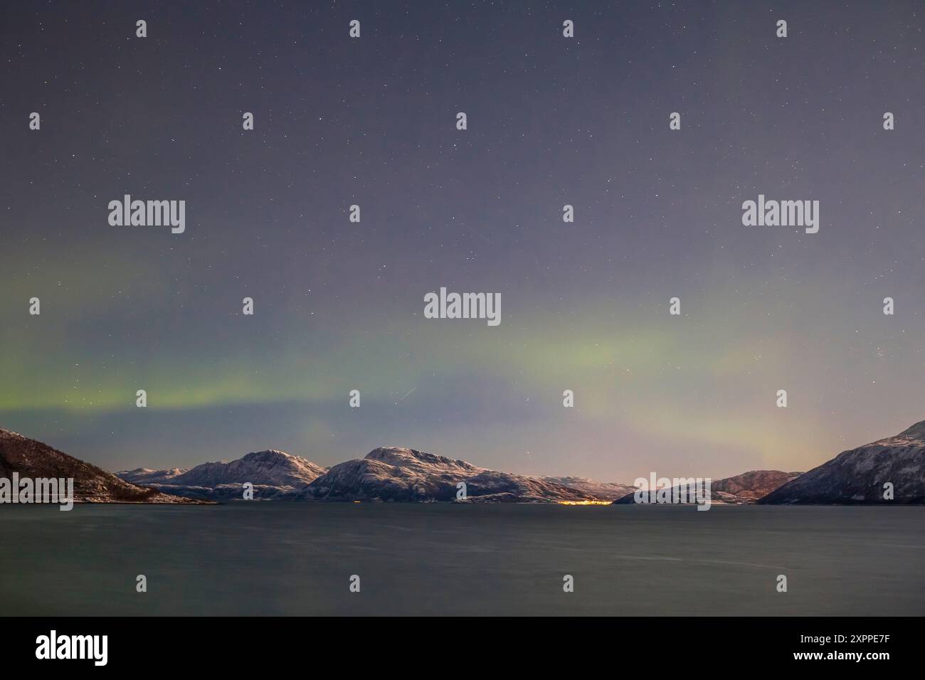Aurora borealis or Northern lights in the sky over Tromso - Norway ...