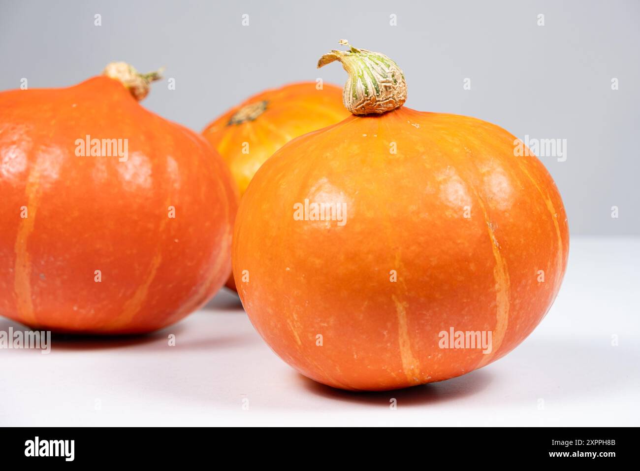 Hokkaido Pumpkins on White Background Stock Photo - Alamy
