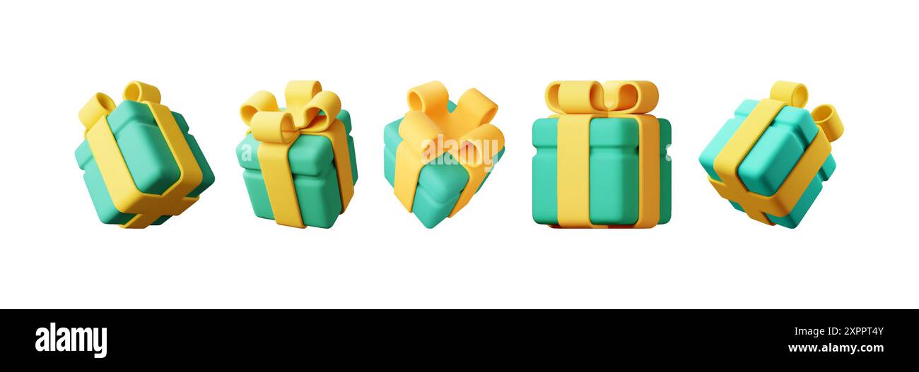 3D gift box set isolated Stock Vector Image & Art - Alamy