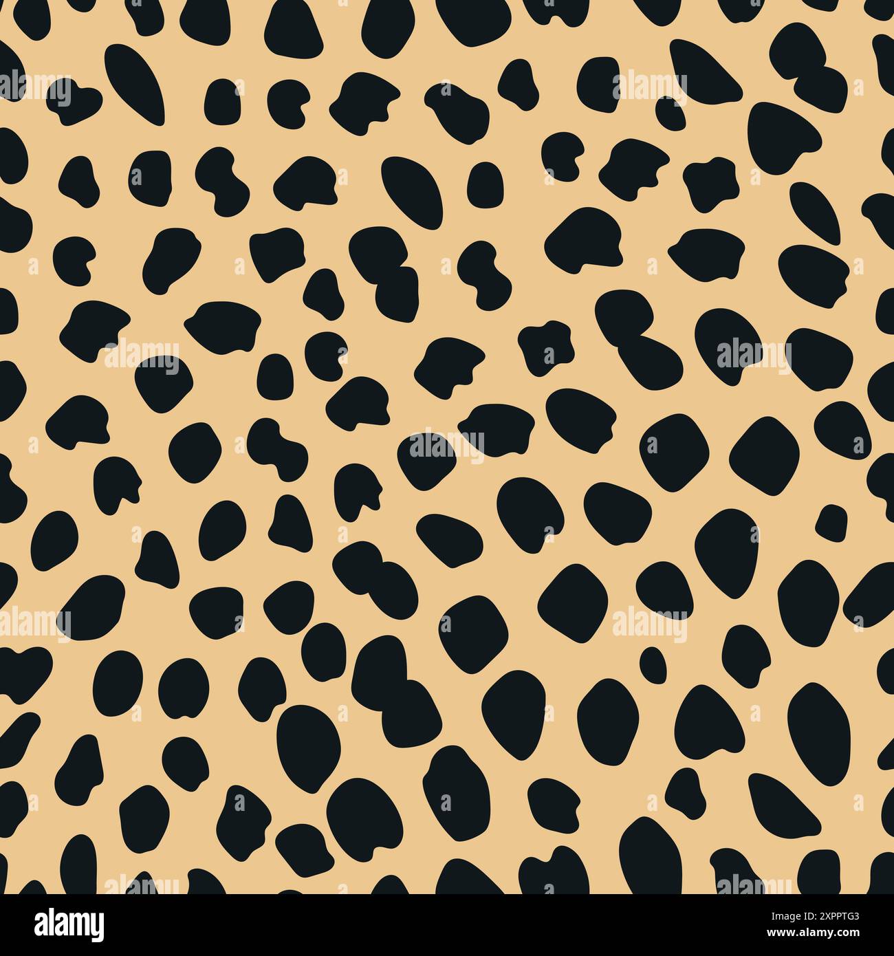 Cheetah skin vector seamless pattern. Abstract wild animal of cat family print repeat pattern background, wallpaper, textile design. Stock Vector