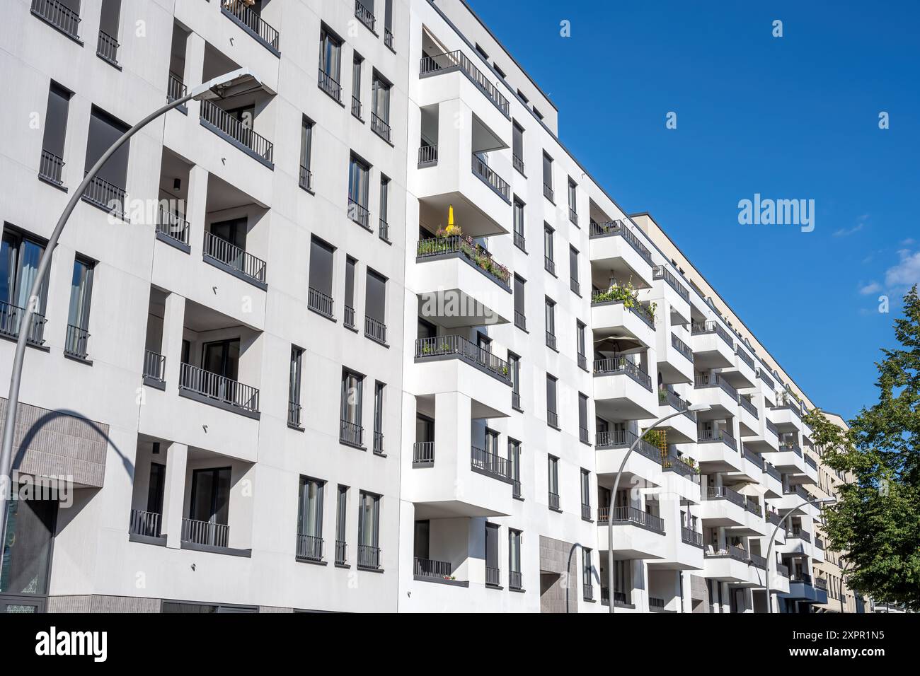 Modern white apartment building seen in Berlin, Germany Stock Photo - Alamy