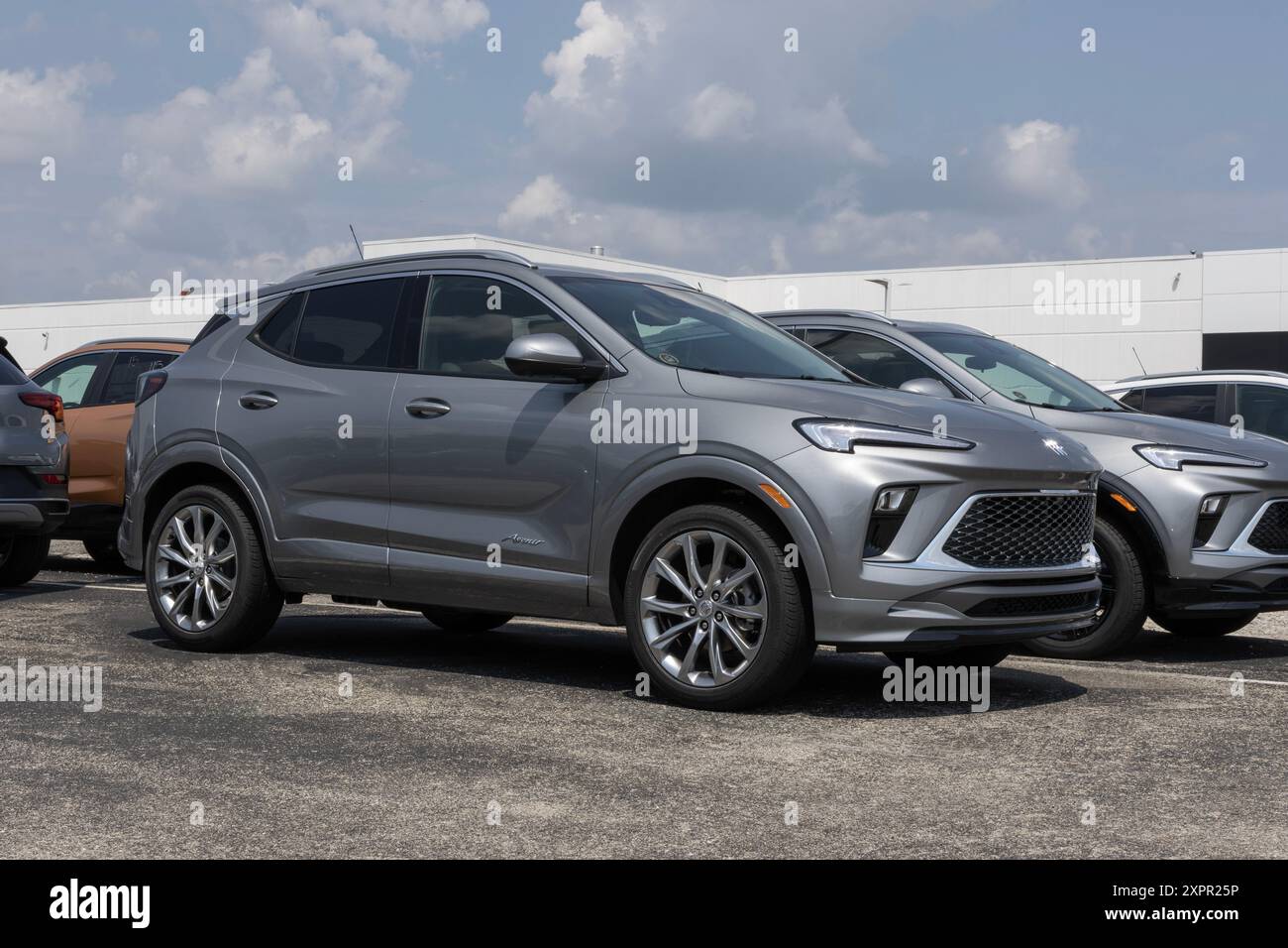 Fishers - August 4, 2024: Buick Encore GX Avenir display. Buick offers the Encore with an Ecotec 1.3L Turbocharged engine. MY:2025 Stock Photo