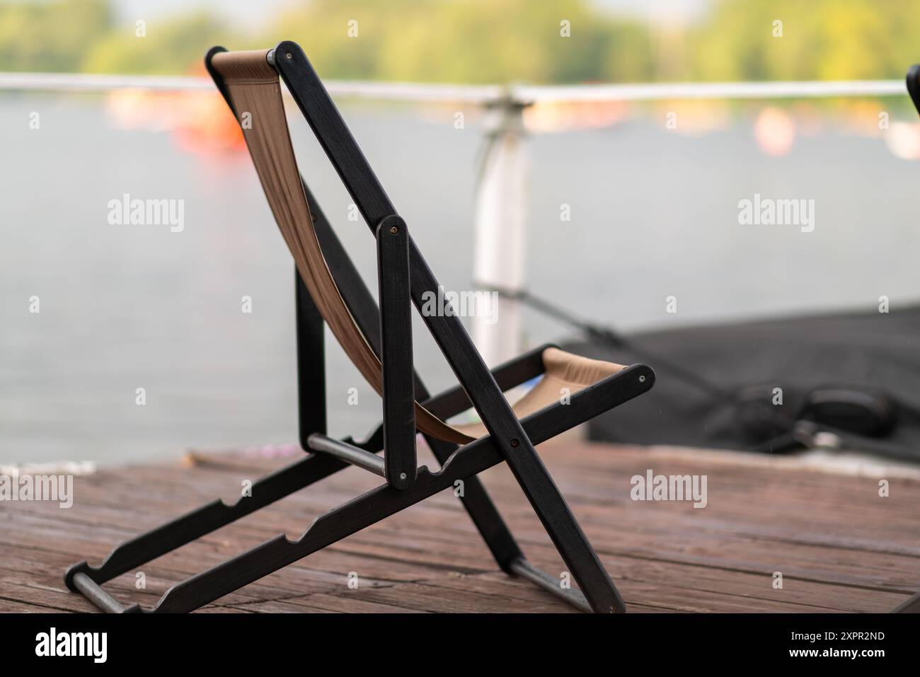 Empty deck chair standing on hi-res stock photography and images - Alamy