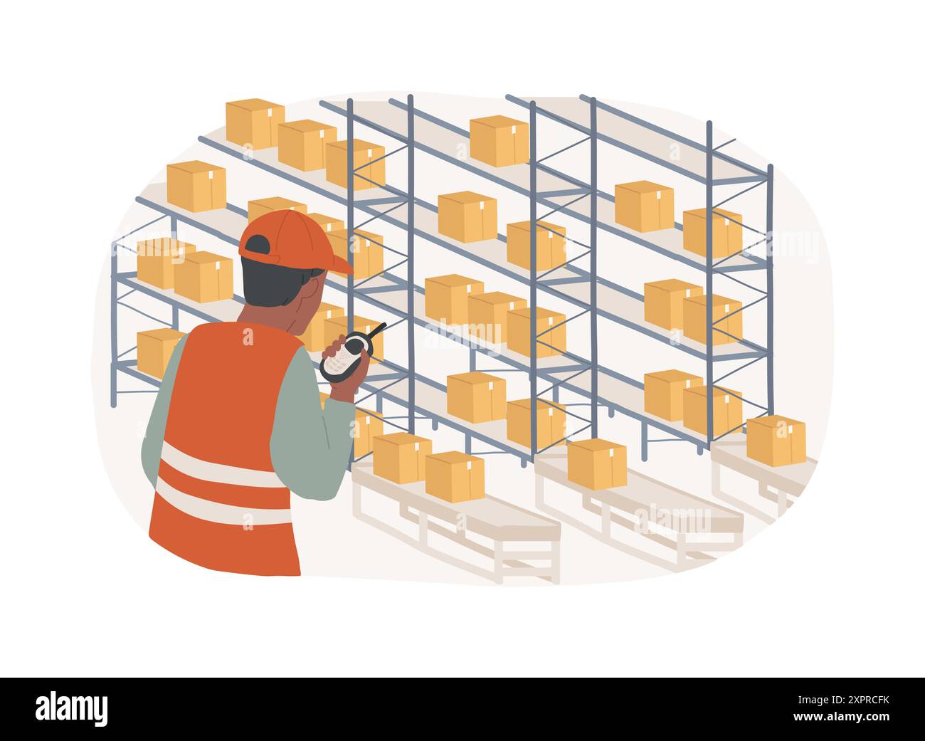 Automated storage and retrieval system isolated cartoon vector ...