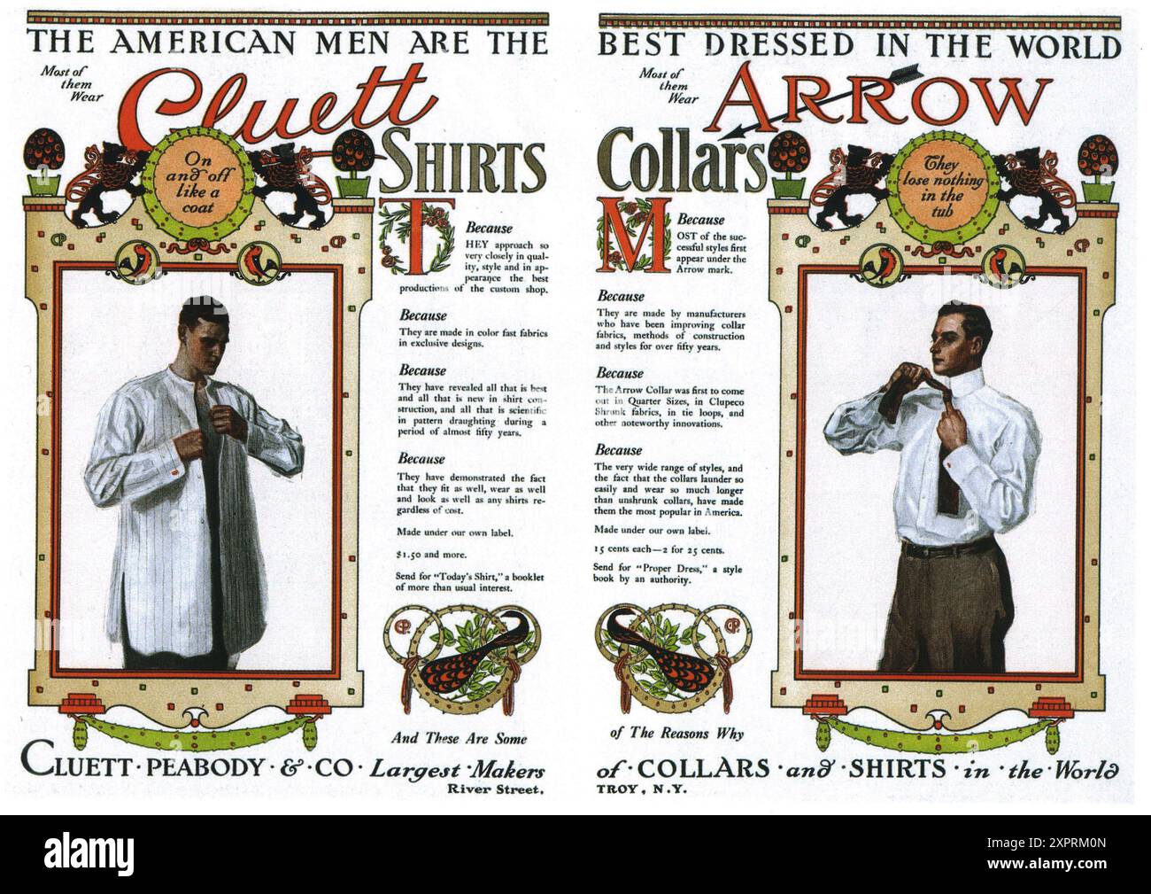 arrow collars and shirts for dress Arrow collars. Cluett shirts