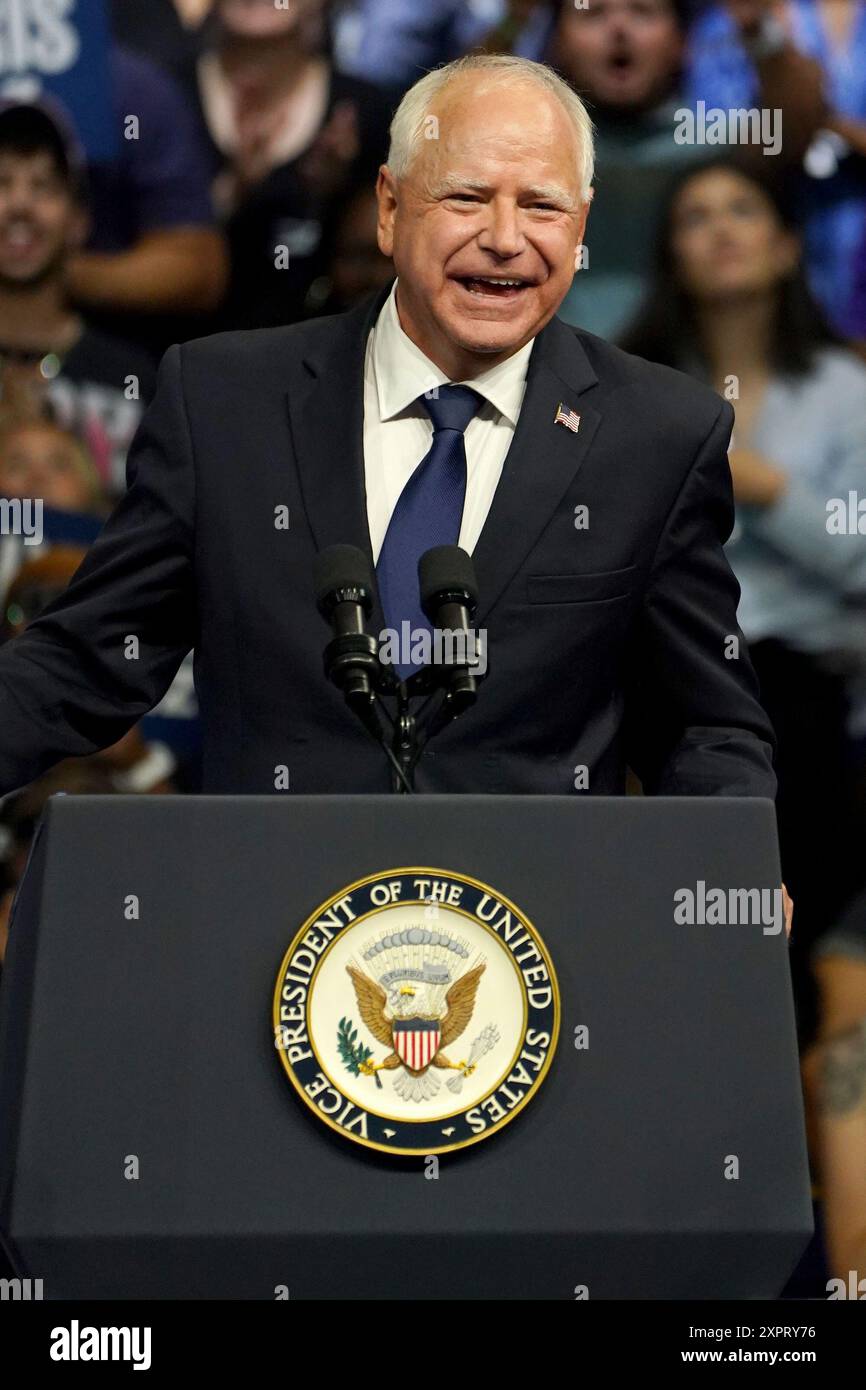 Pa. 06th Aug, 2024. Tim Walz at a public appearance for Kamala Harris ...
