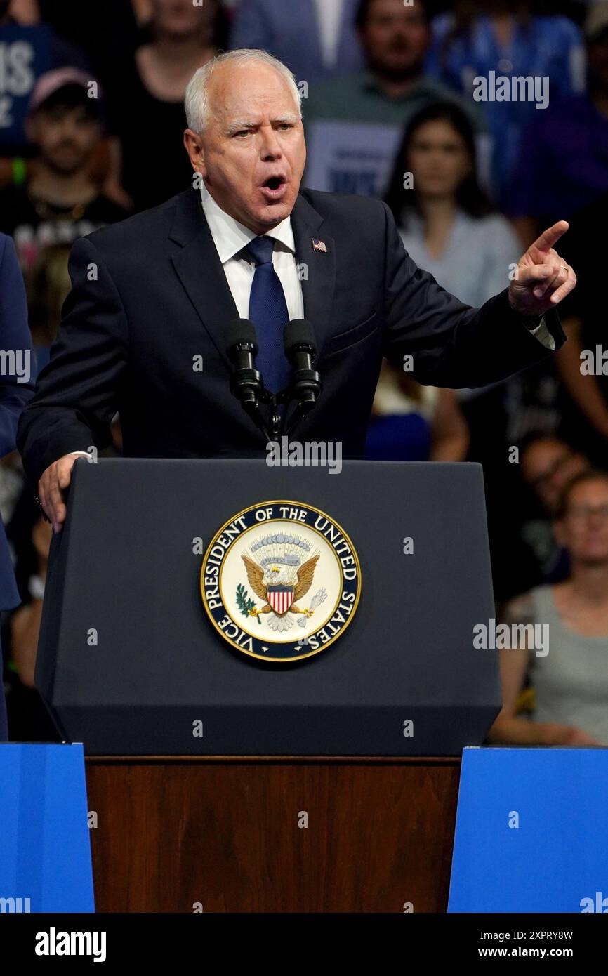 Pa. 06th Aug, 2024. Tim Walz at a public appearance for Kamala Harris ...
