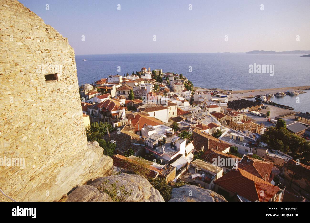 The Panagia Quarter In Kavala S Old Town Greek Macedonia Stock Photo the-panagia-quarter-in-kavala-s-old-town-greek-macedonia-stock-photo