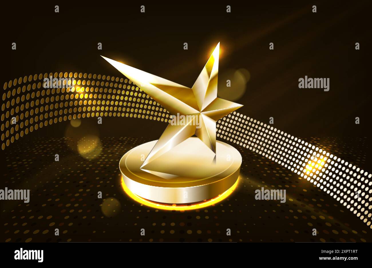 Star best podium award sign, golden object. Vector illustration Stock ...