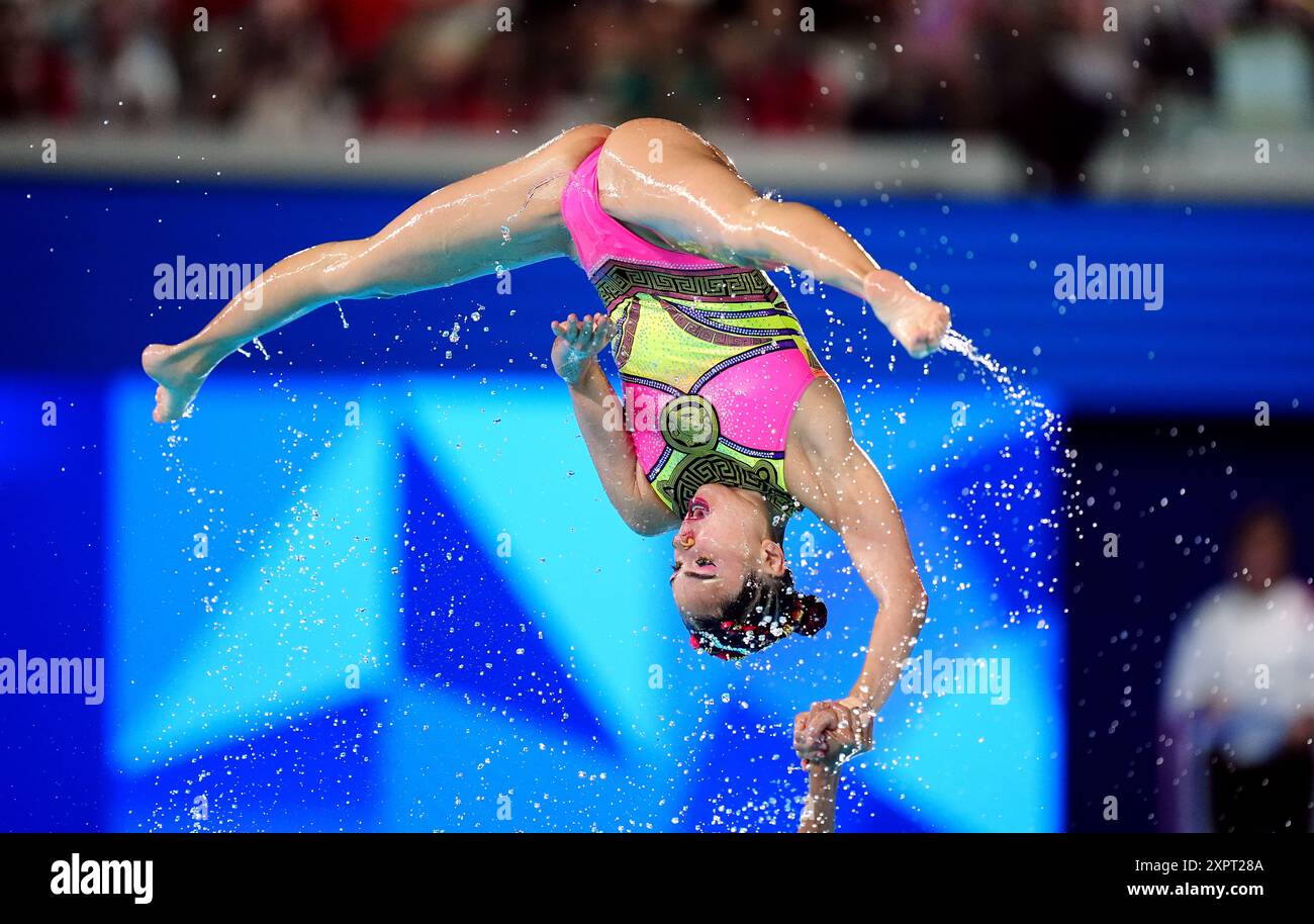 Mexico's Artistic Swimming team during the Team Acrobatic Routine at ...