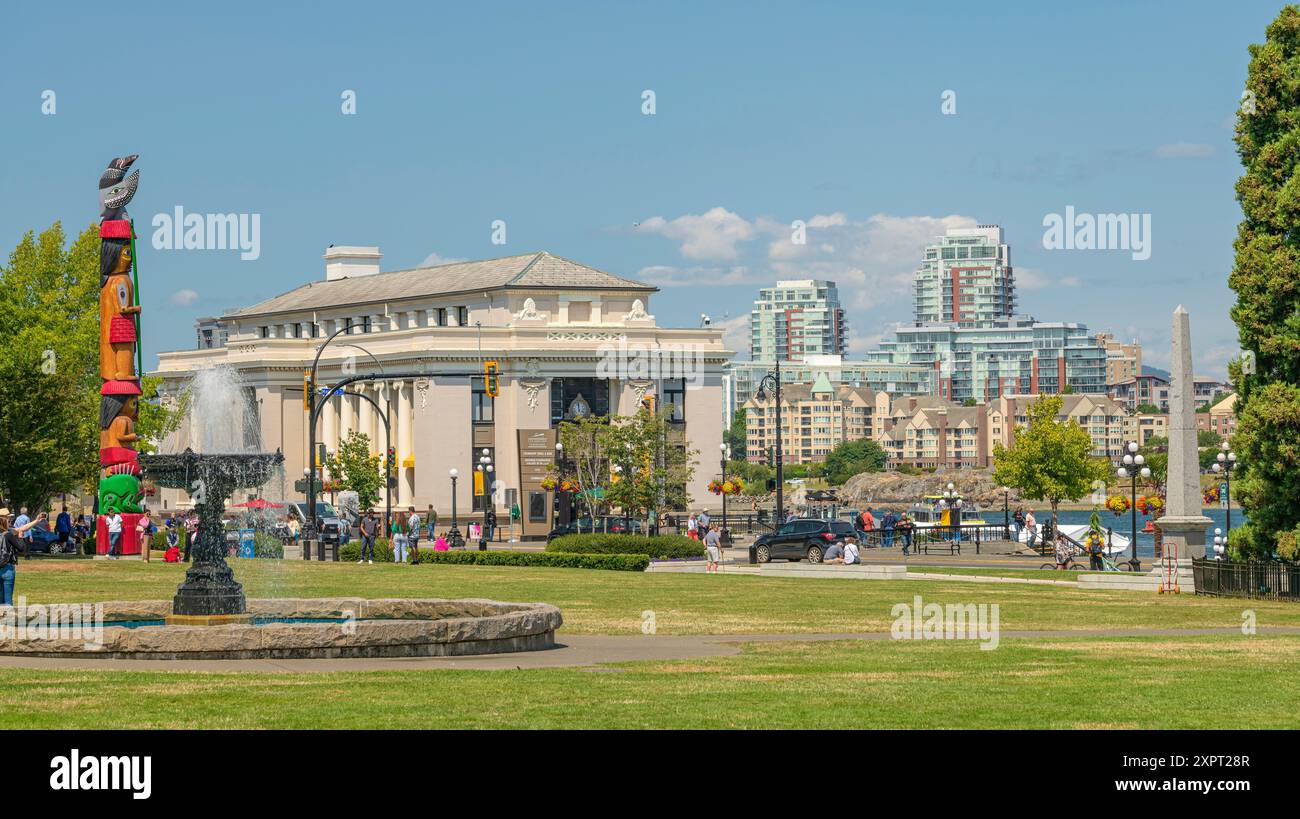 Victoria BC Canada downtown buildings tourism and transportation scene ...