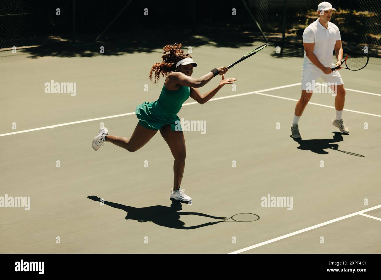 Action competition professional racket swinging hi-res stock ...