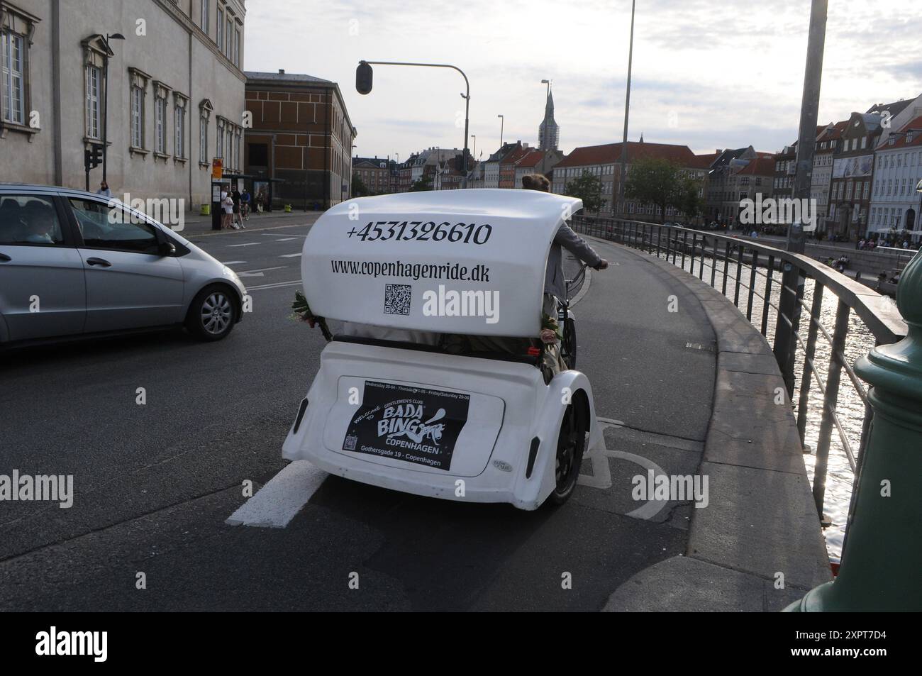 Copenhagen/ DenmarK/ 07 August 2024/Rickshaw transportation in danish ...