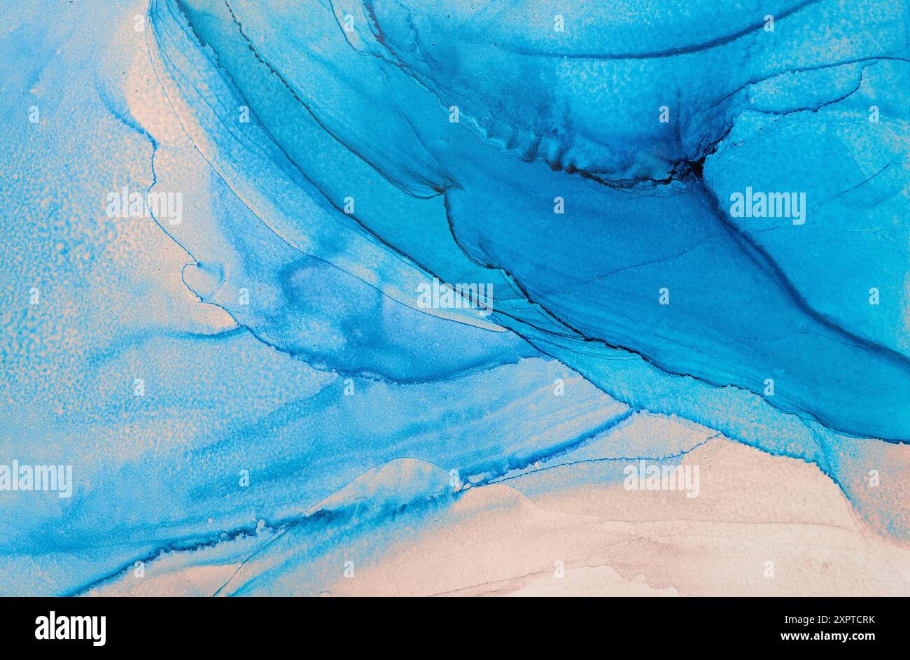 Abstract Blue Watercolor Art Displaying Fluid Waves and Textures on ...