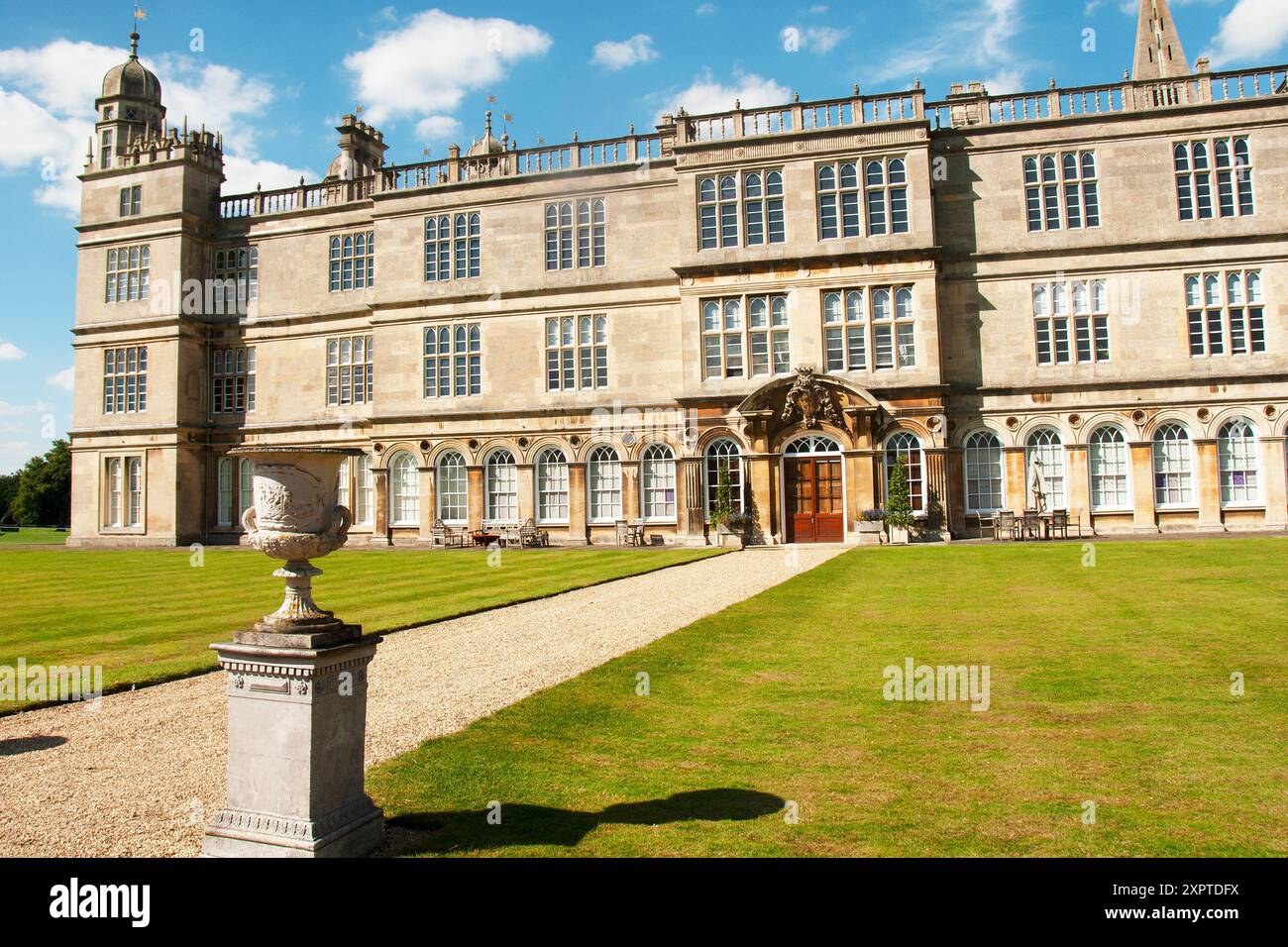 Burghley House on a glorious summer's day Stock Photo