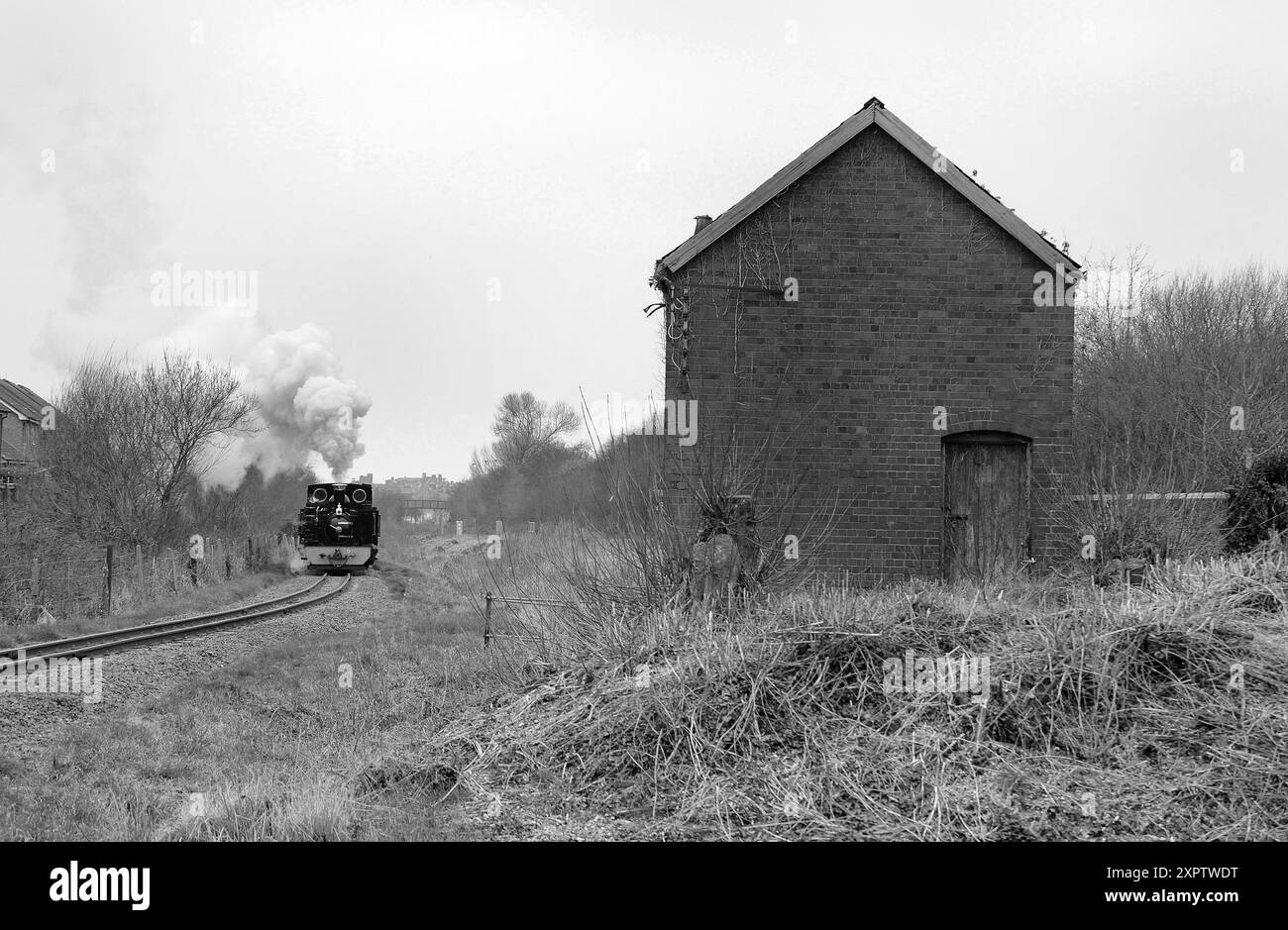 'Prince of Wales' with a mixed train, approaching Llanbadarn Fawr. Stock Photo