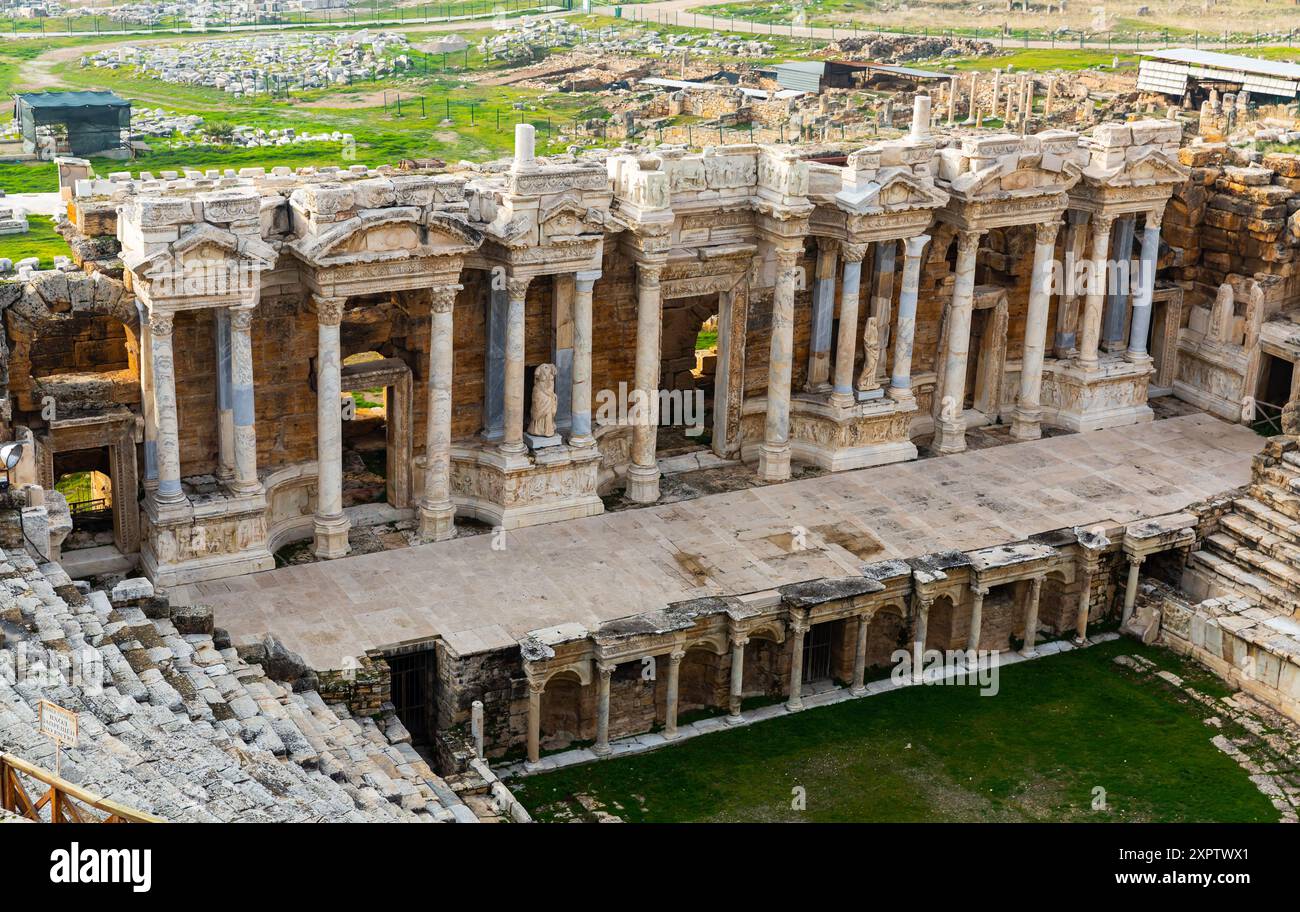 Pamukkale Amphitheater In Hierapolis Turkey Stock Photo Alamy