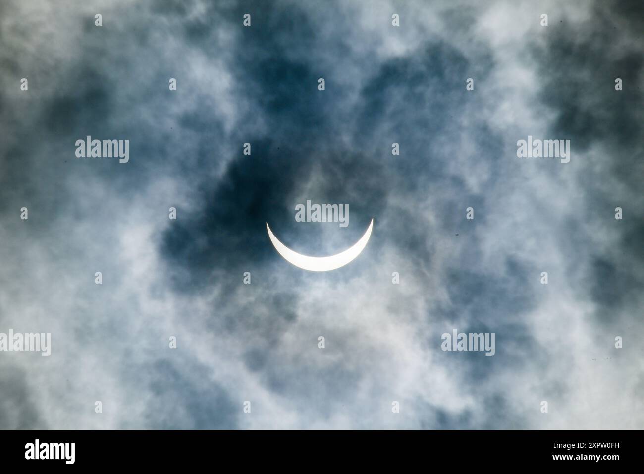 Eclipse over Houston on the 8th April 2024 Stock Photo