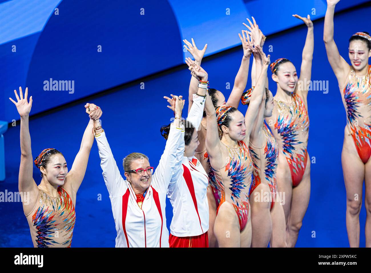 Paris, France. 07th Aug, 2024. Olympic Games, acrobatic routine in