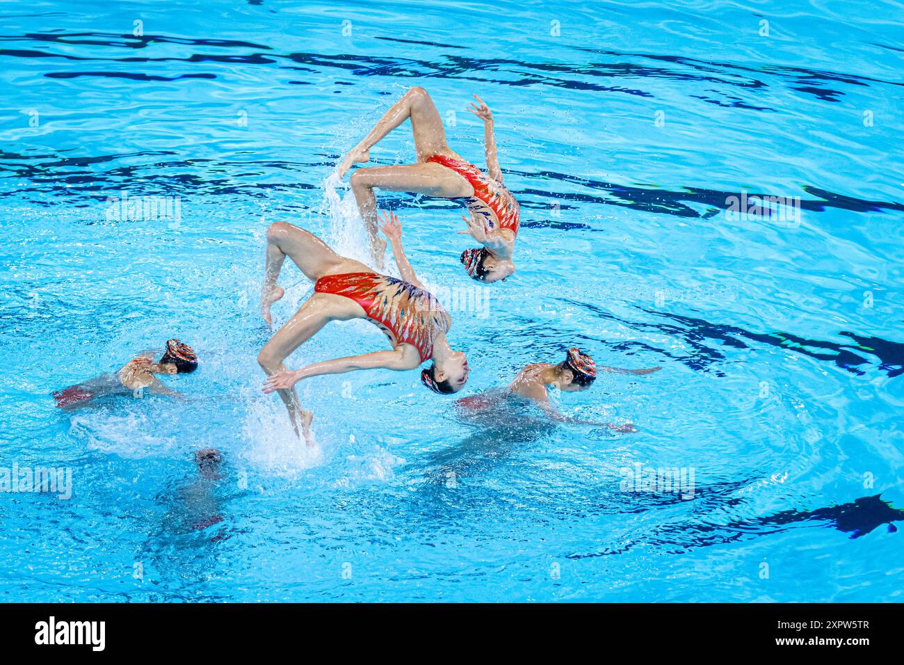 Paris, France. 05 August 2025. Olympic Games, acrobatic routine in