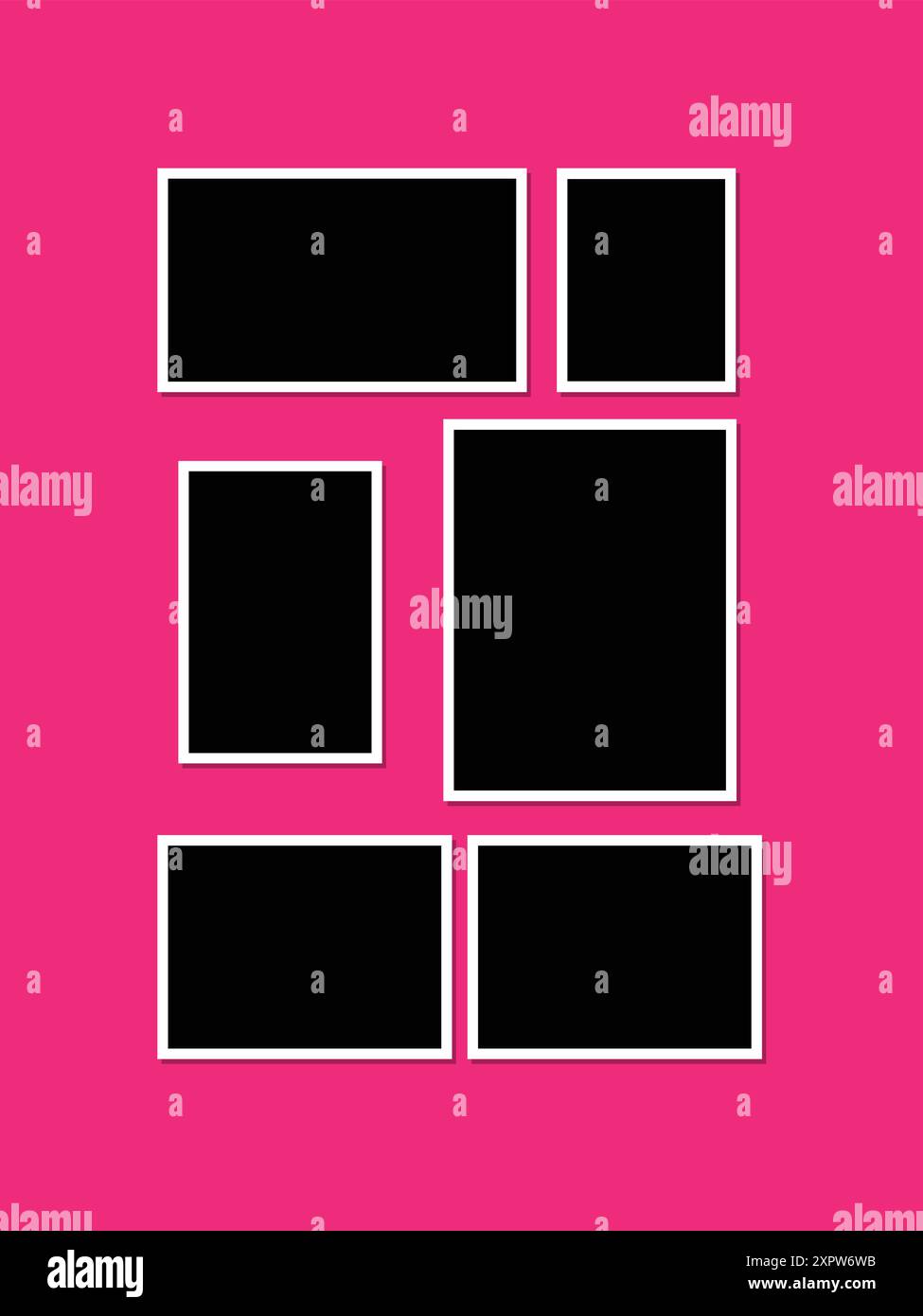 collage photo frames flat design Stock Vector