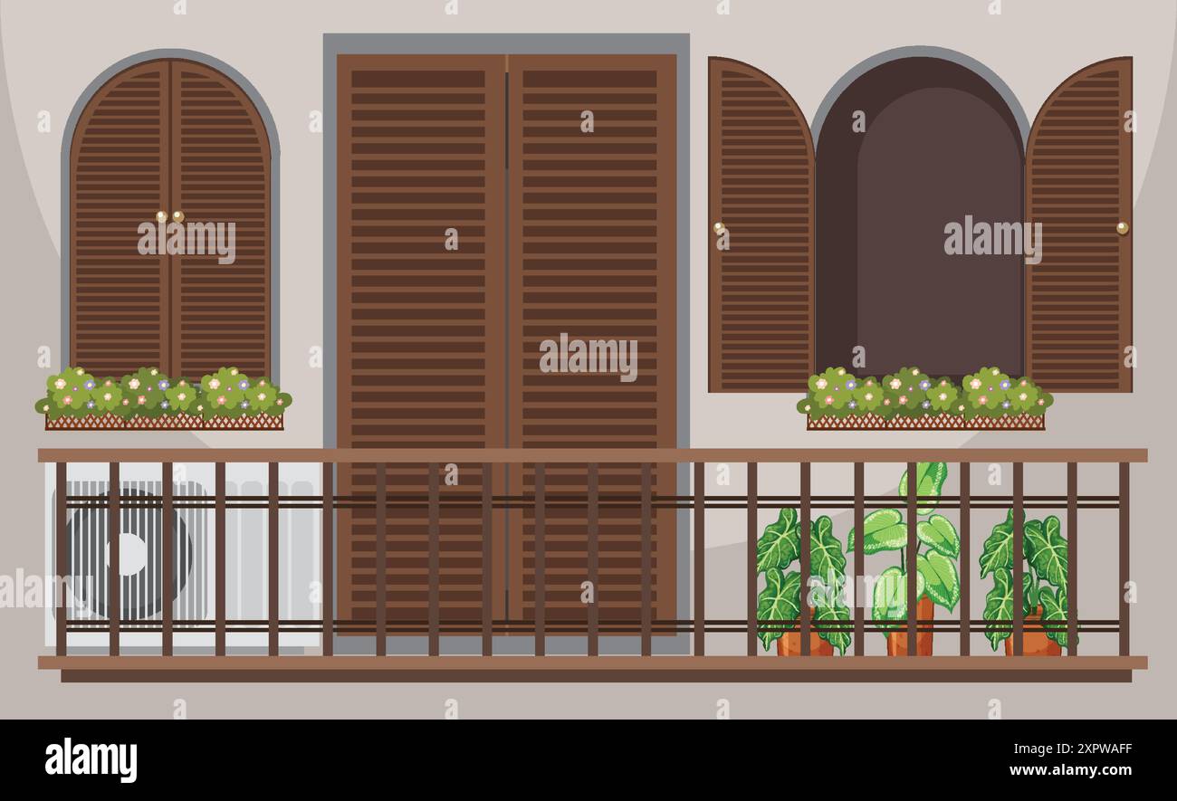 Balcony scenic Stock Vector Images - Alamy