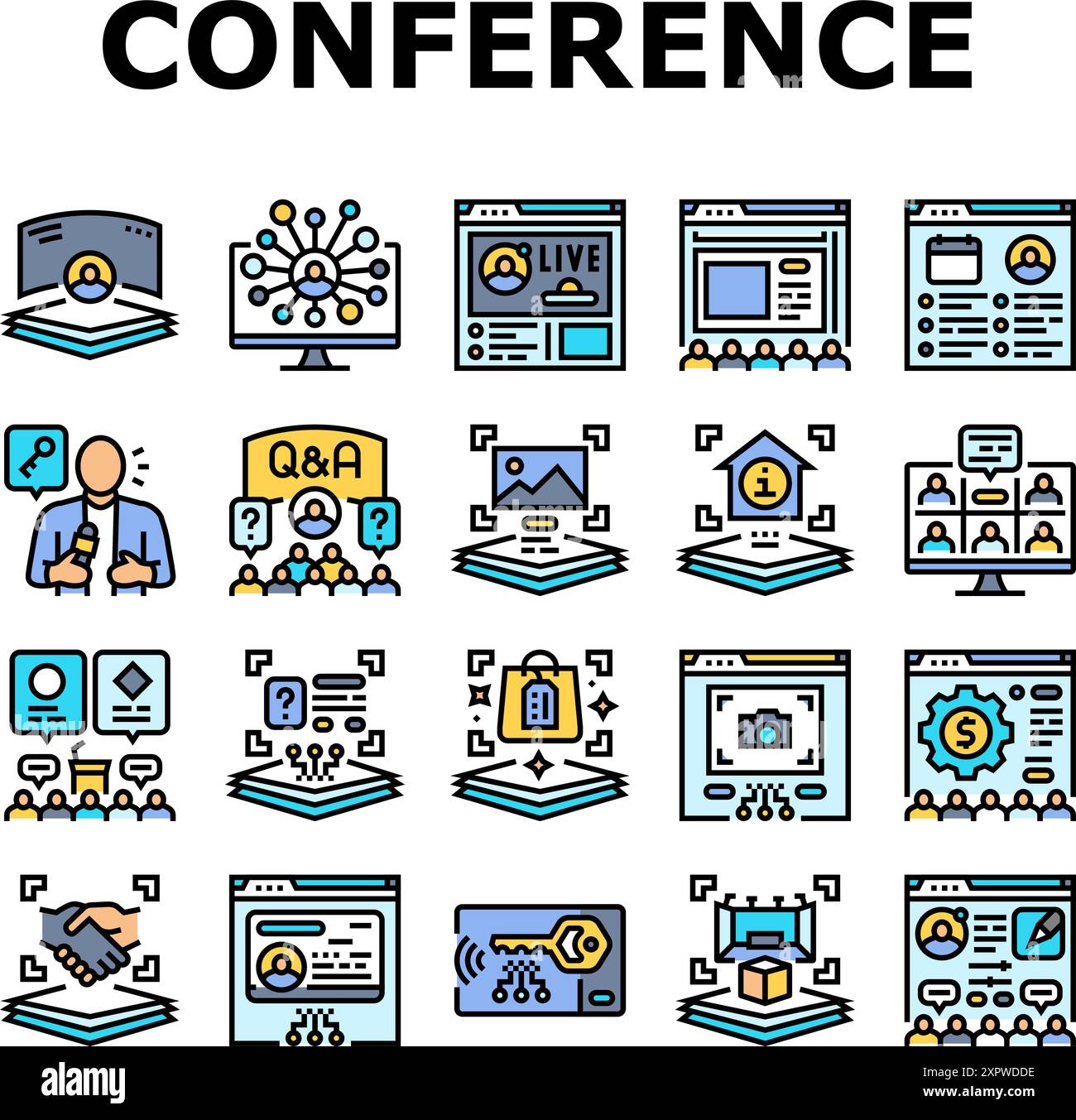 Virtual event conference convention Cut Out Stock Images & Pictures - Alamy