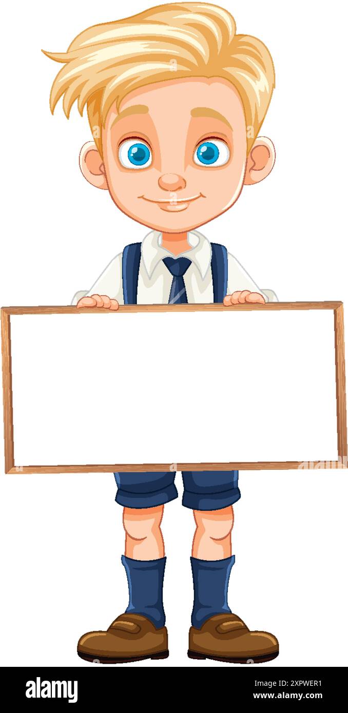 Boy in school uniform standing Stock Vector Images - Alamy