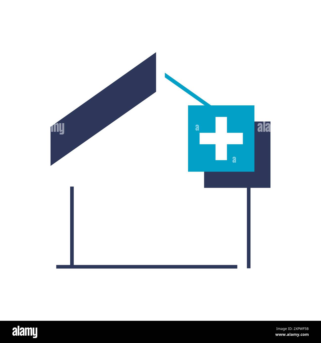 Medical cross map Hospital Location Icons logo design Vector illustration Stock Vector