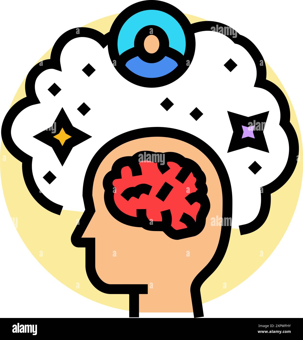 consciousness unsolved mystery color icon vector illustration Stock ...
