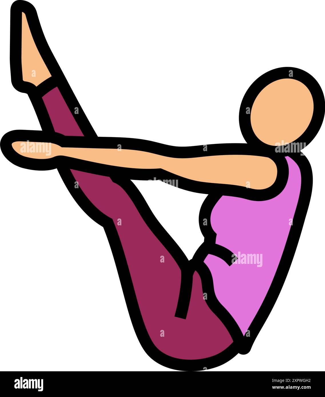 boat pose navasana yoga color icon vector illustration Stock Vector ...