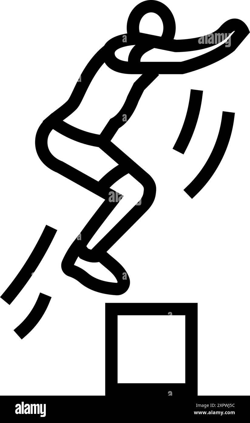 box jumps fitness exercise leg line icon vector illustration Stock ...