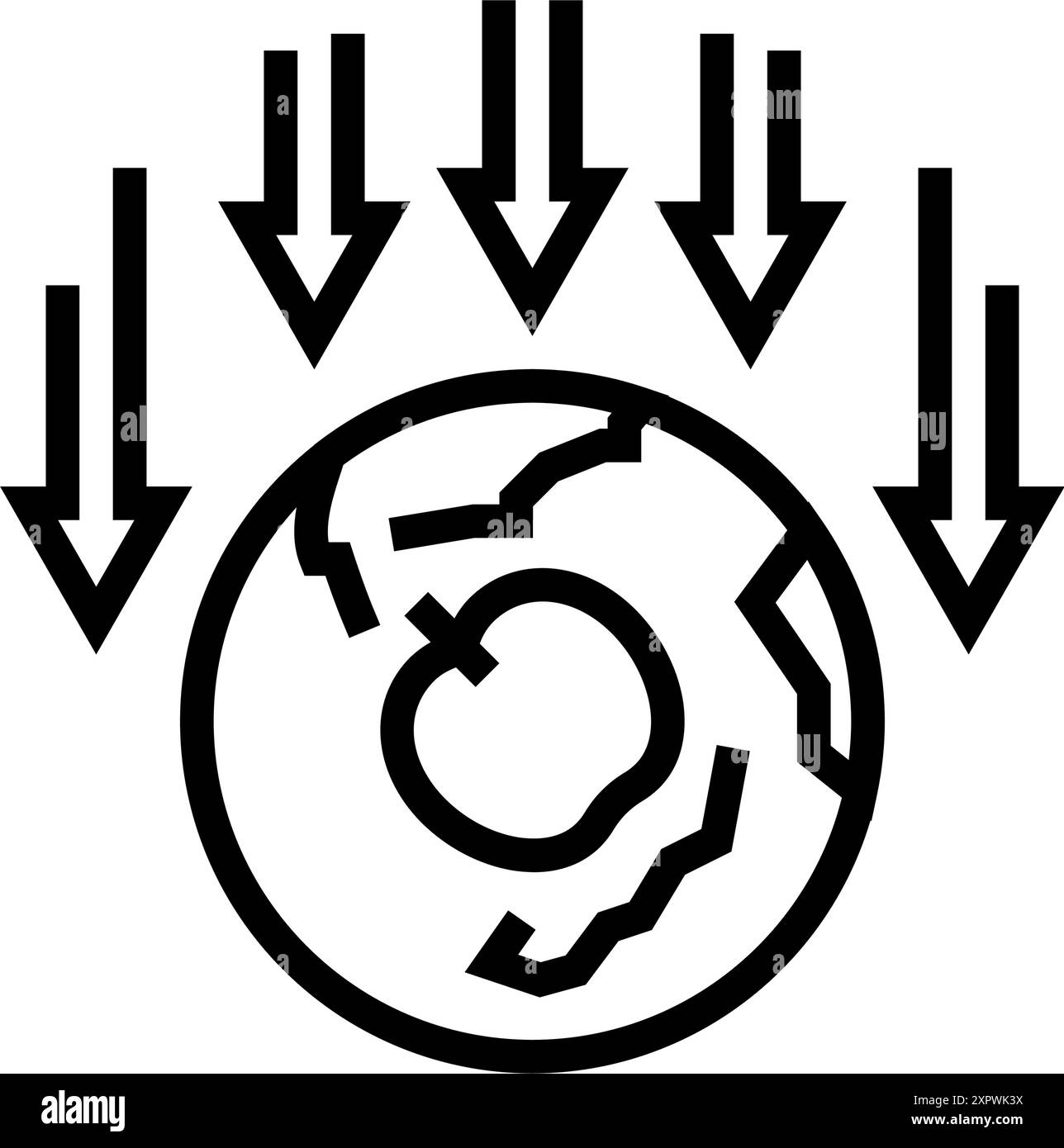 the nature of gravity unsolved mystery line icon vector illustration ...