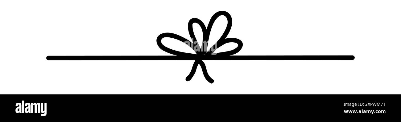 Bow gift ribbon line simple element set. Hand drawn doodle stroke ...