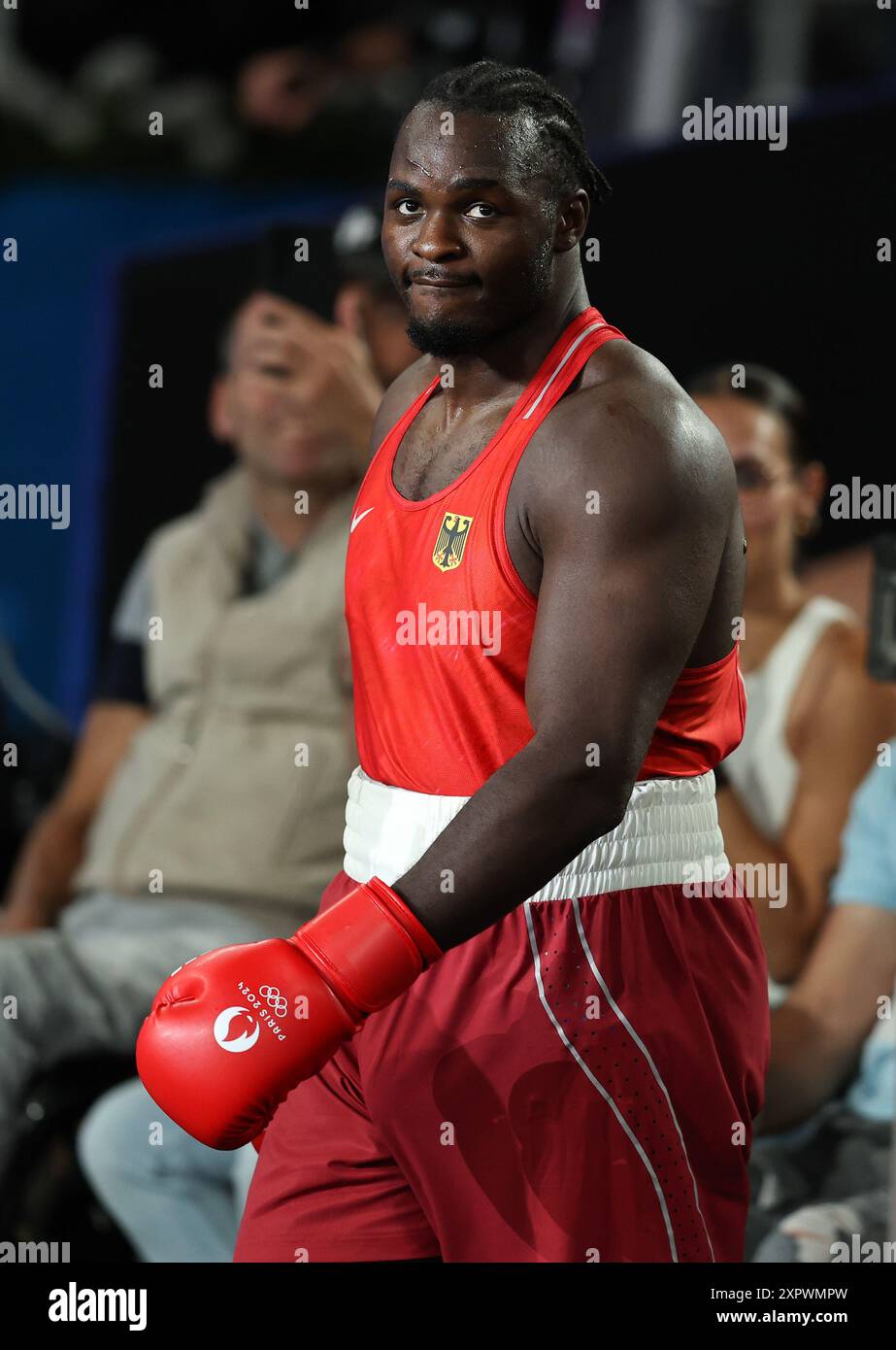August Raman PARIS, FRANCE - AUGUST 07: Nelvie Raman Tiafack of Team Germany before ...