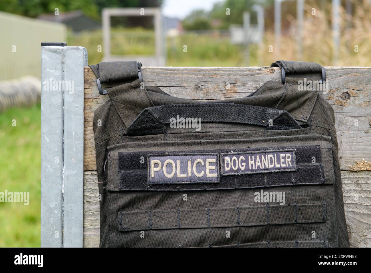 A Police dog handler vest, UK. Stock Photo