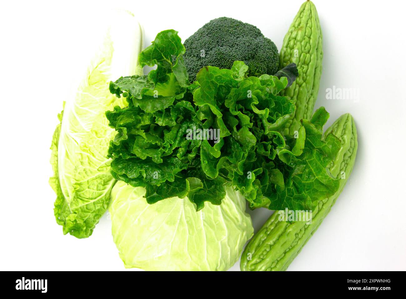Mix of organic vegetable isolated on white back ground with clipping path Stock Photo
