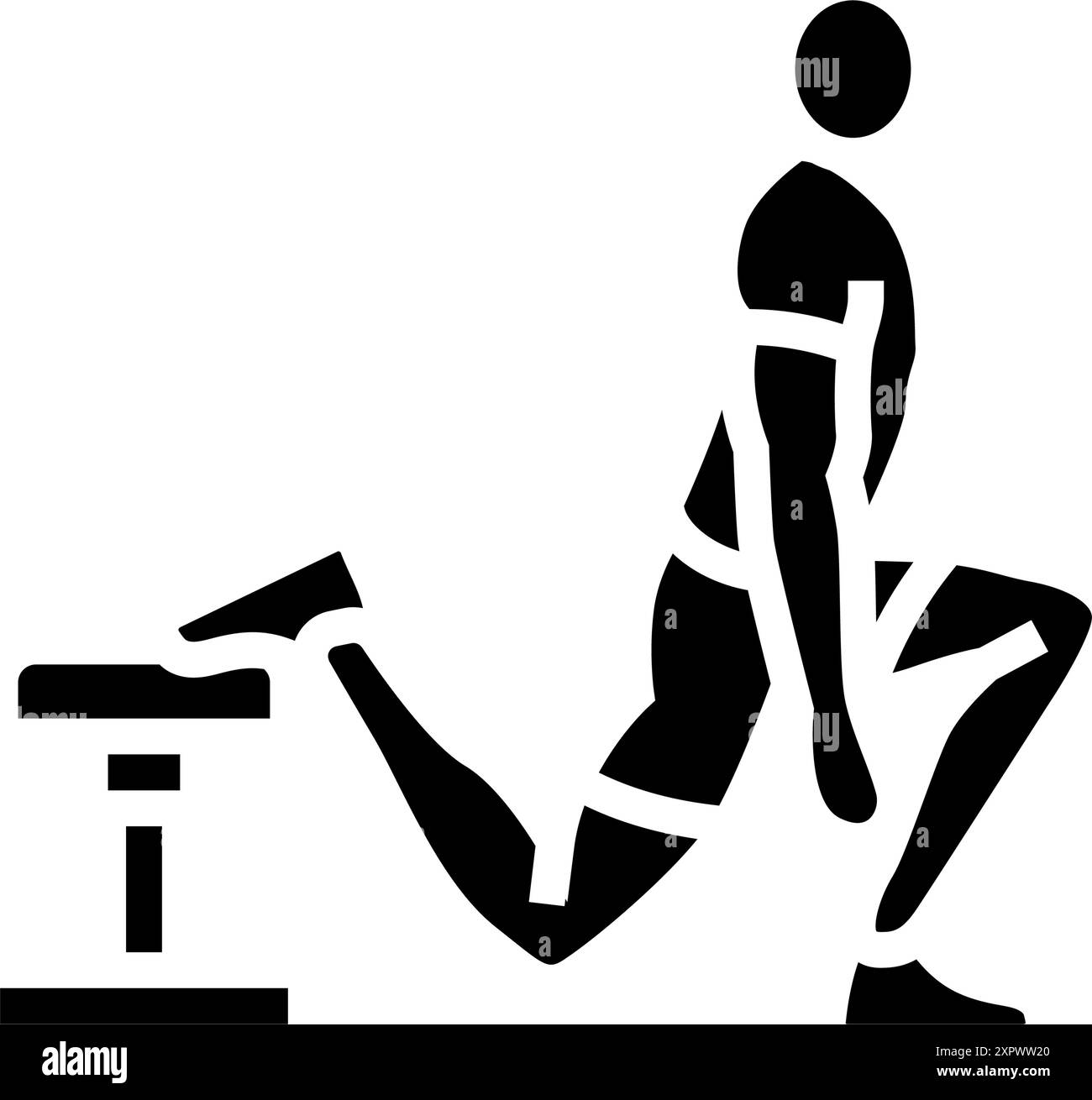 bulgarian split squats fitness exercise glyph icon vector illustration ...