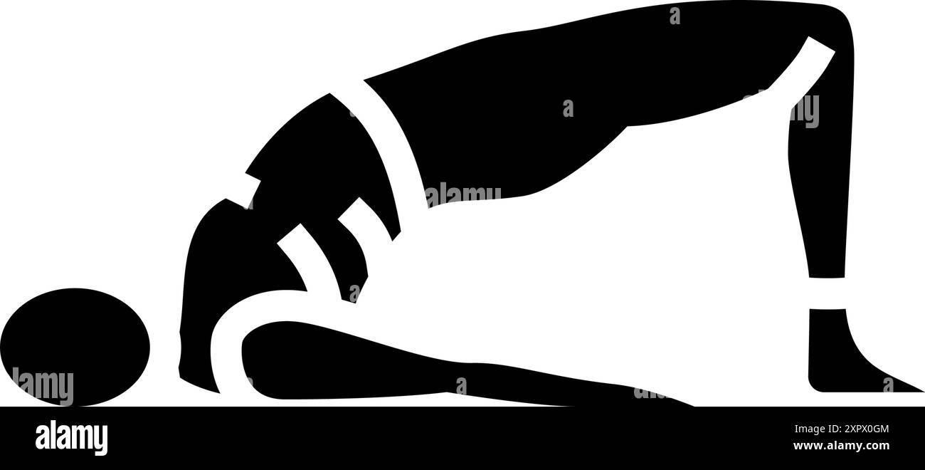 bridge pose setu bandhasana yoga glyph icon vector illustration Stock ...