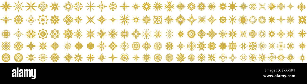 Oriental floral ornament. Damask graphic elements. Stock Vector
